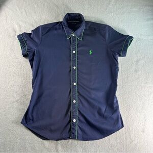 Ralph Lauren Golf Dark Blue Shirt with Lime Green Trim